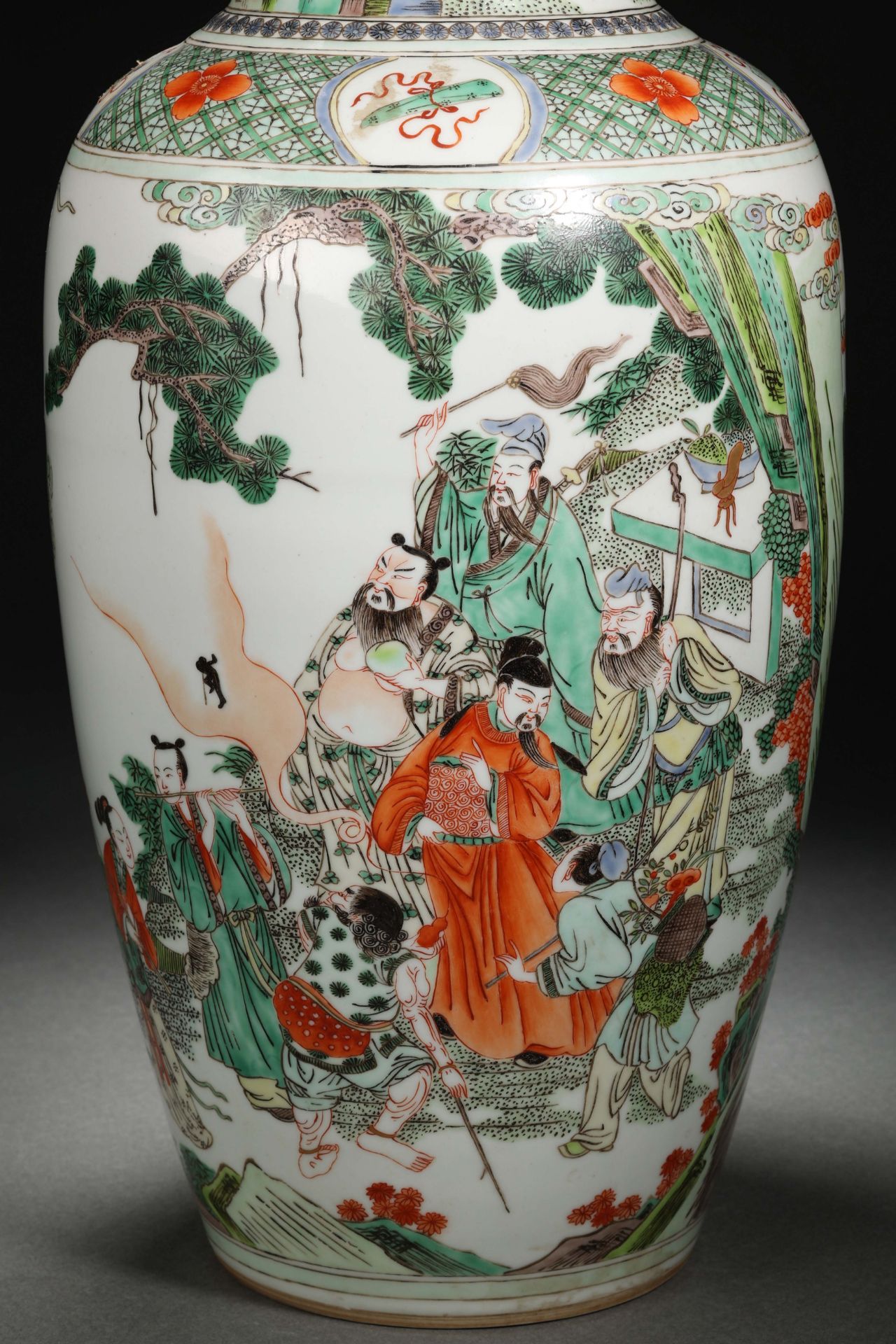 A Chinese Famille Verte Figural Story Vase - Image 3 of 15