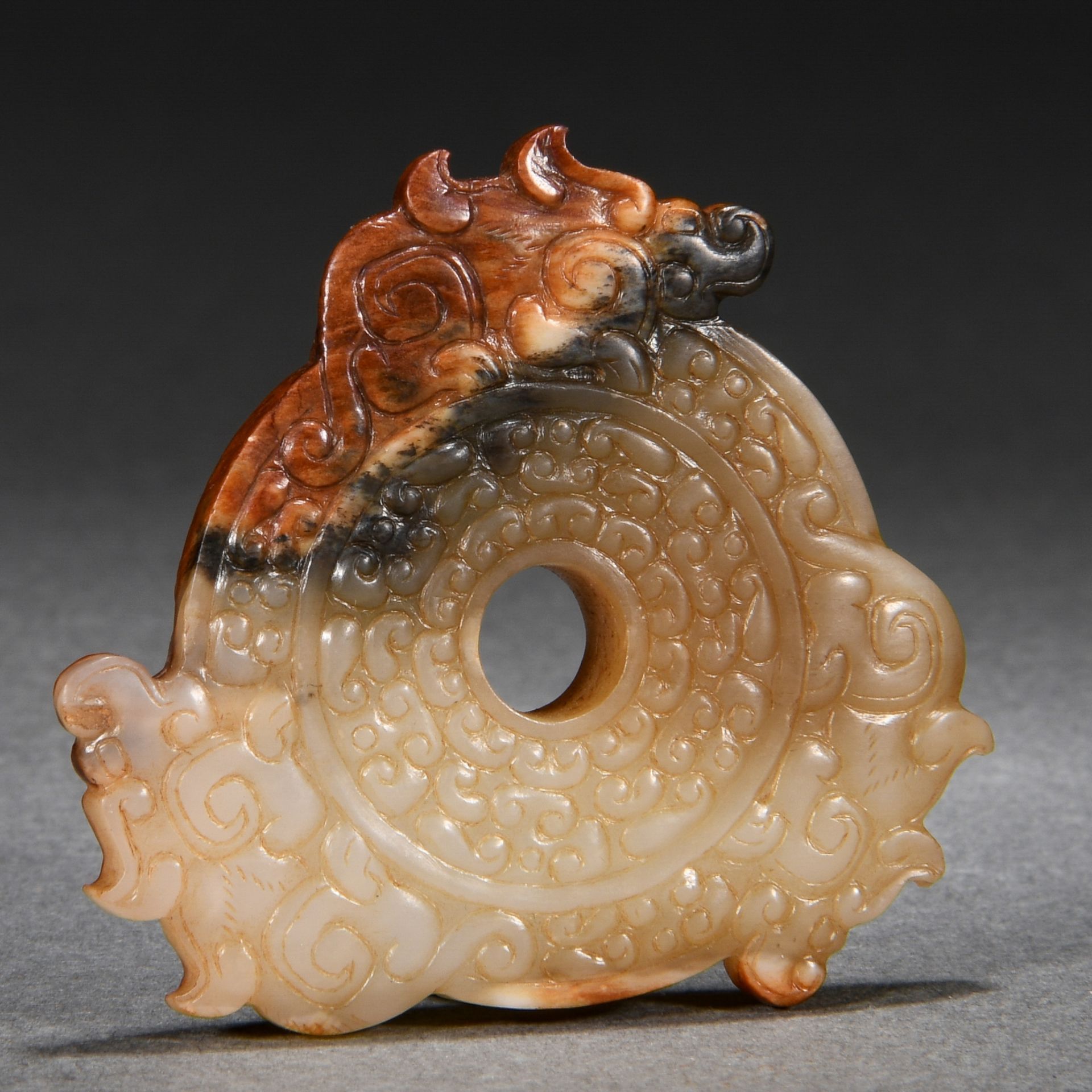 A Chinese Carved Jade Disc Bi - Image 5 of 7