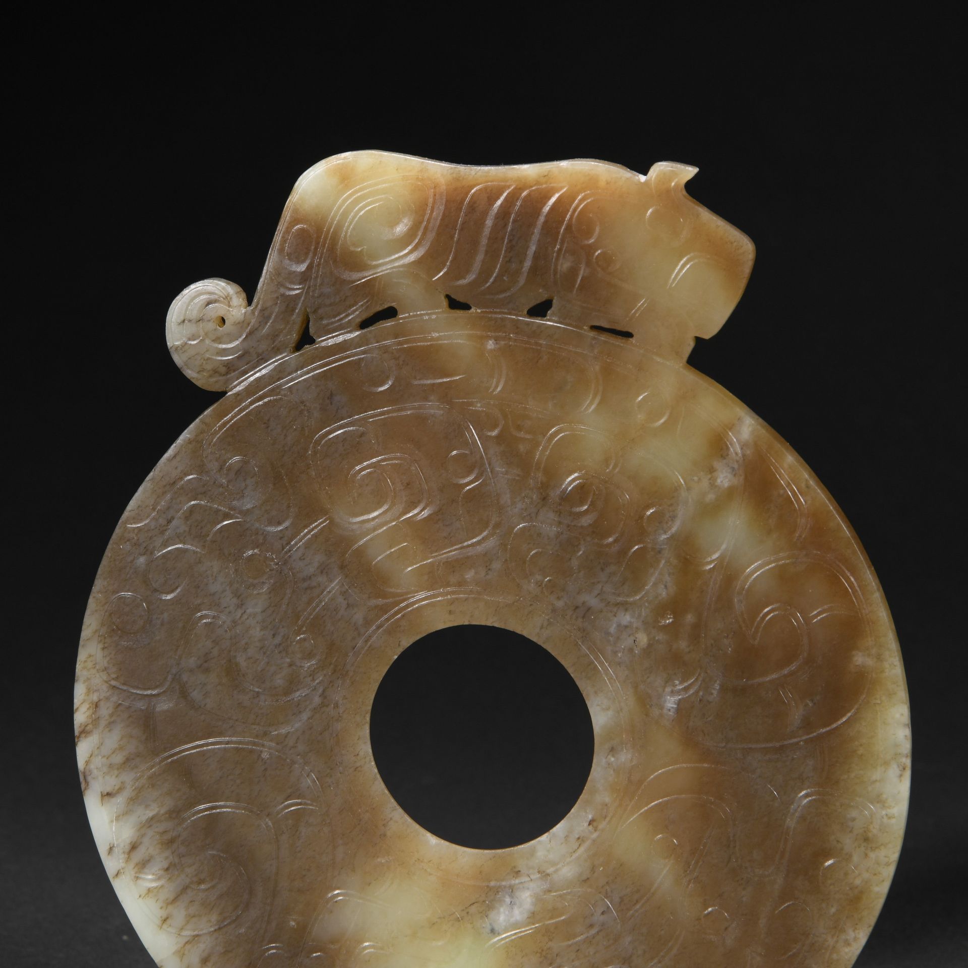 A Chinese Carved Jade Disc Bi - Image 6 of 7