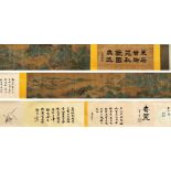 A Chinese Hand Scroll Painting Signed Wang Hui