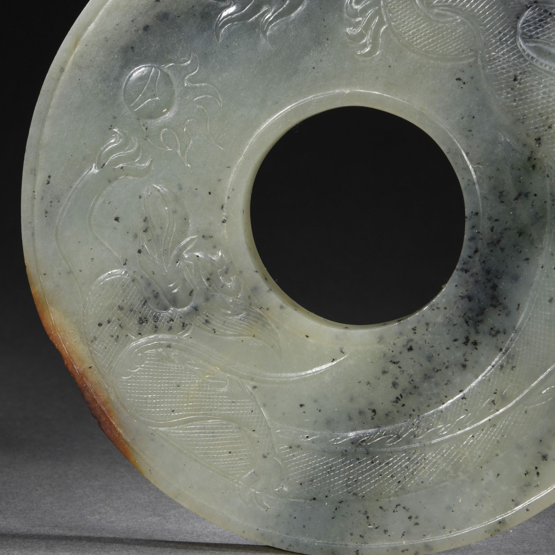 A Chinese Carved Jade Disc Bi - Image 2 of 8