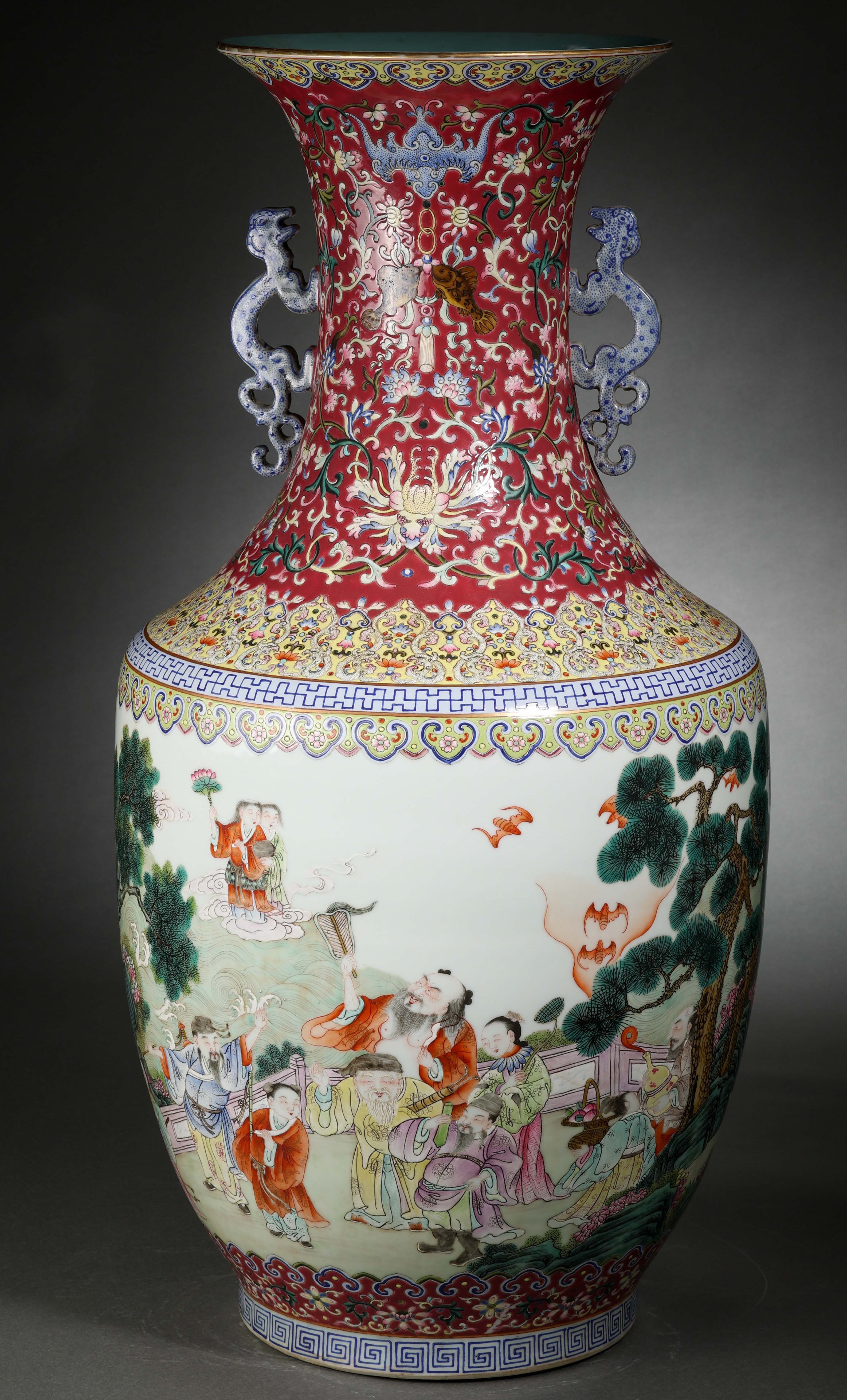 A Chinese Famille Rose Immortals Vase - Image 15 of 20