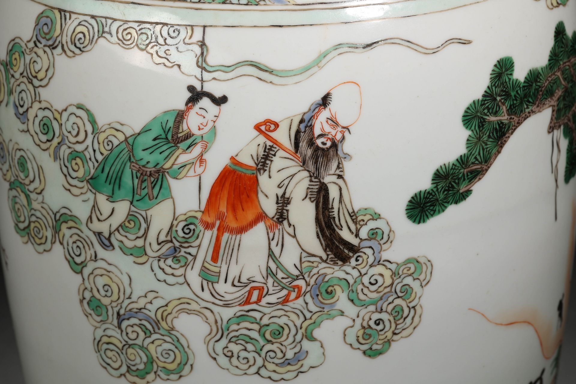 A Chinese Famille Verte Figural Story Vase - Image 12 of 15