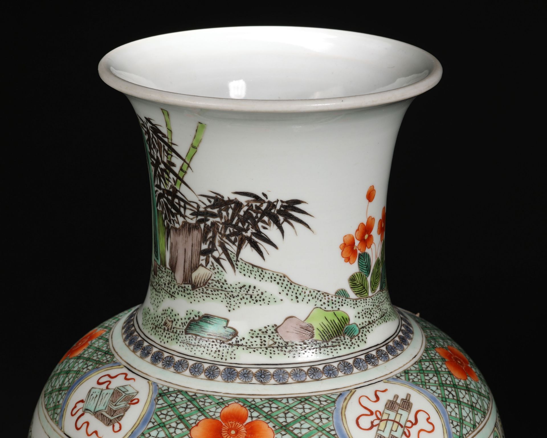 A Chinese Famille Verte Figural Story Vase - Image 8 of 15