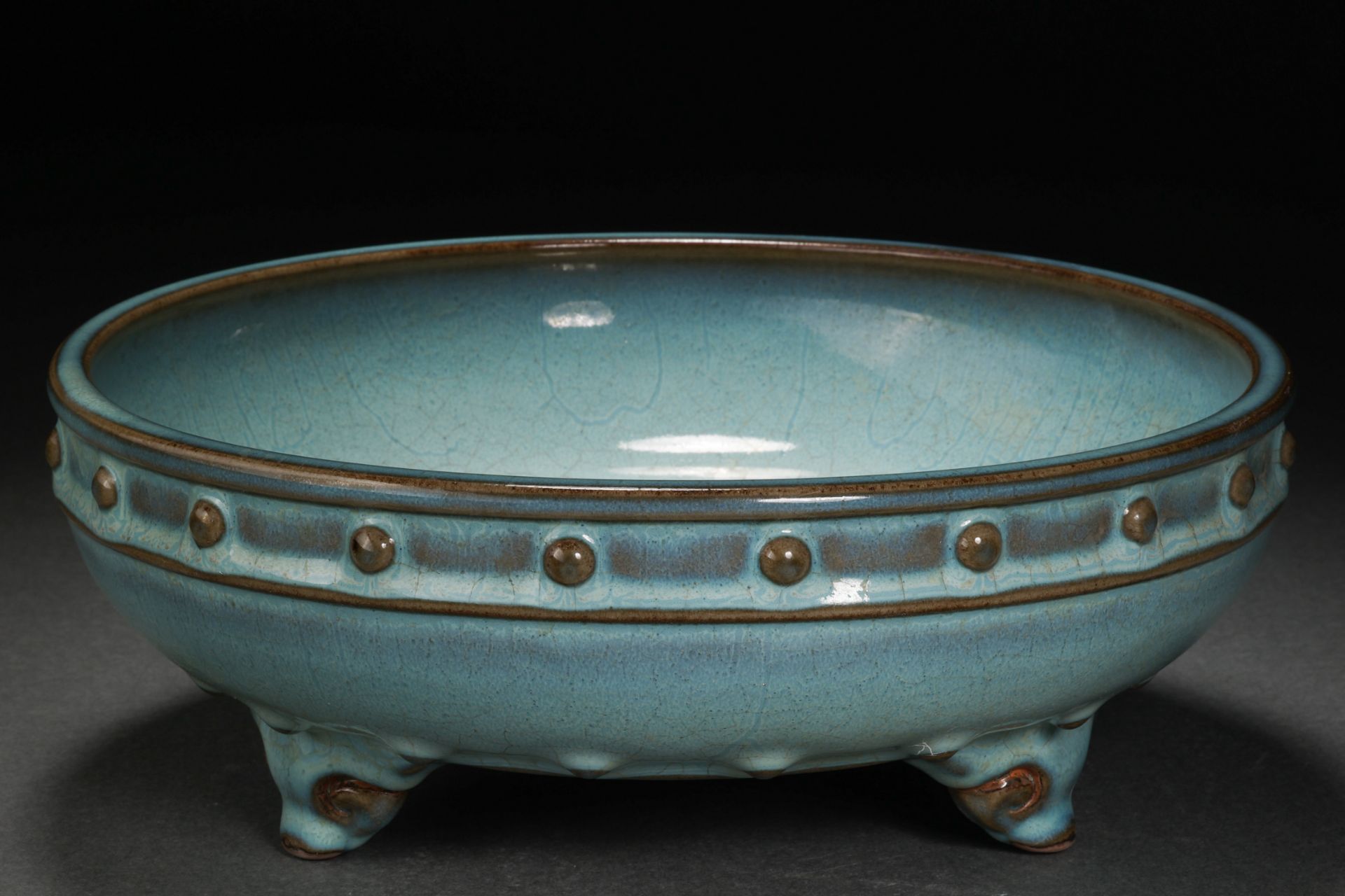 A Chinese Jun-ware Tripod Censer - Image 5 of 8