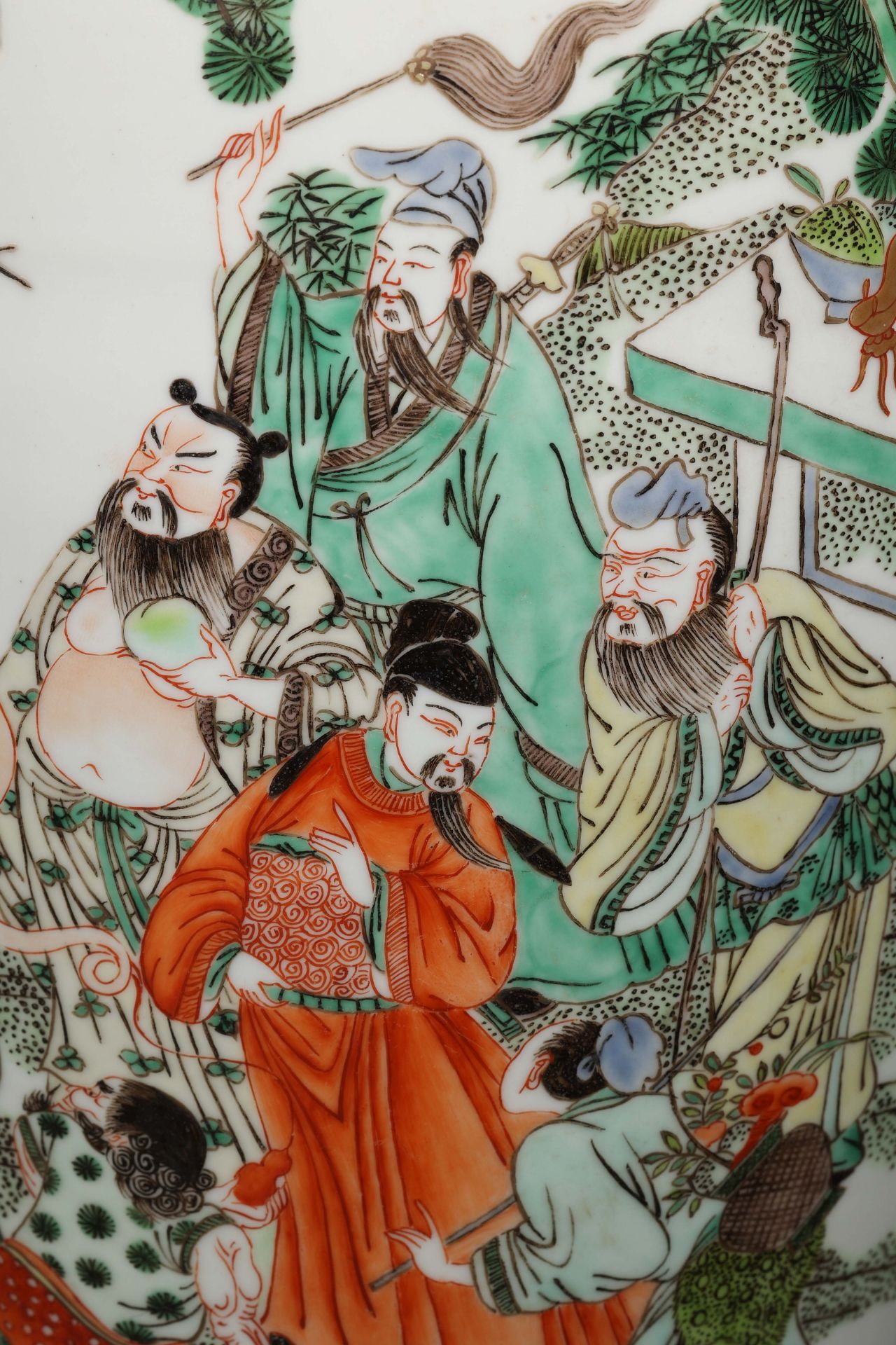 A Chinese Famille Verte Figural Story Vase - Image 4 of 15