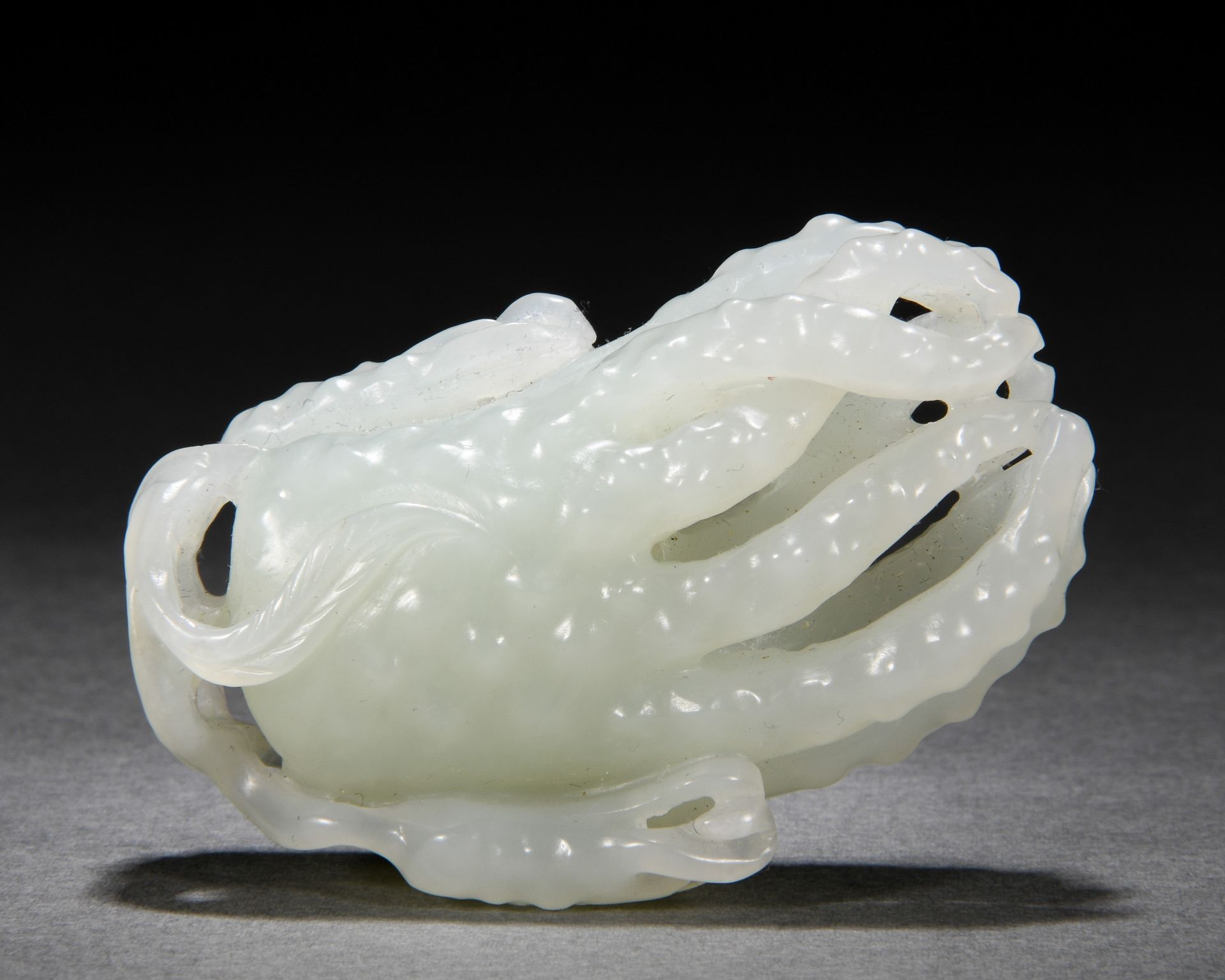 A Chinese Carved White Jade Fingered Citron