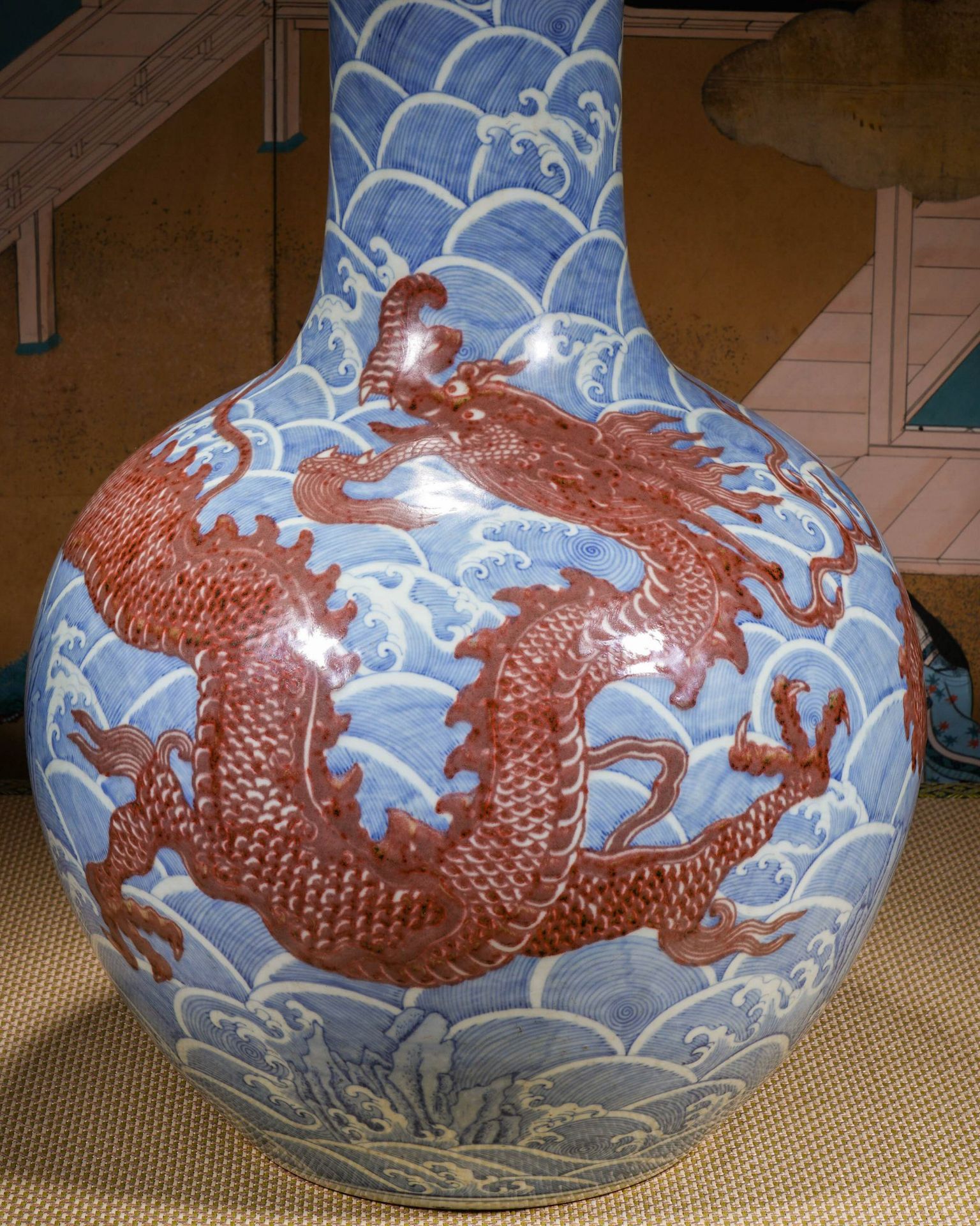 A Chinese Underglaze Blue and Copper Red Dragon Globular Vase - Image 3 of 13