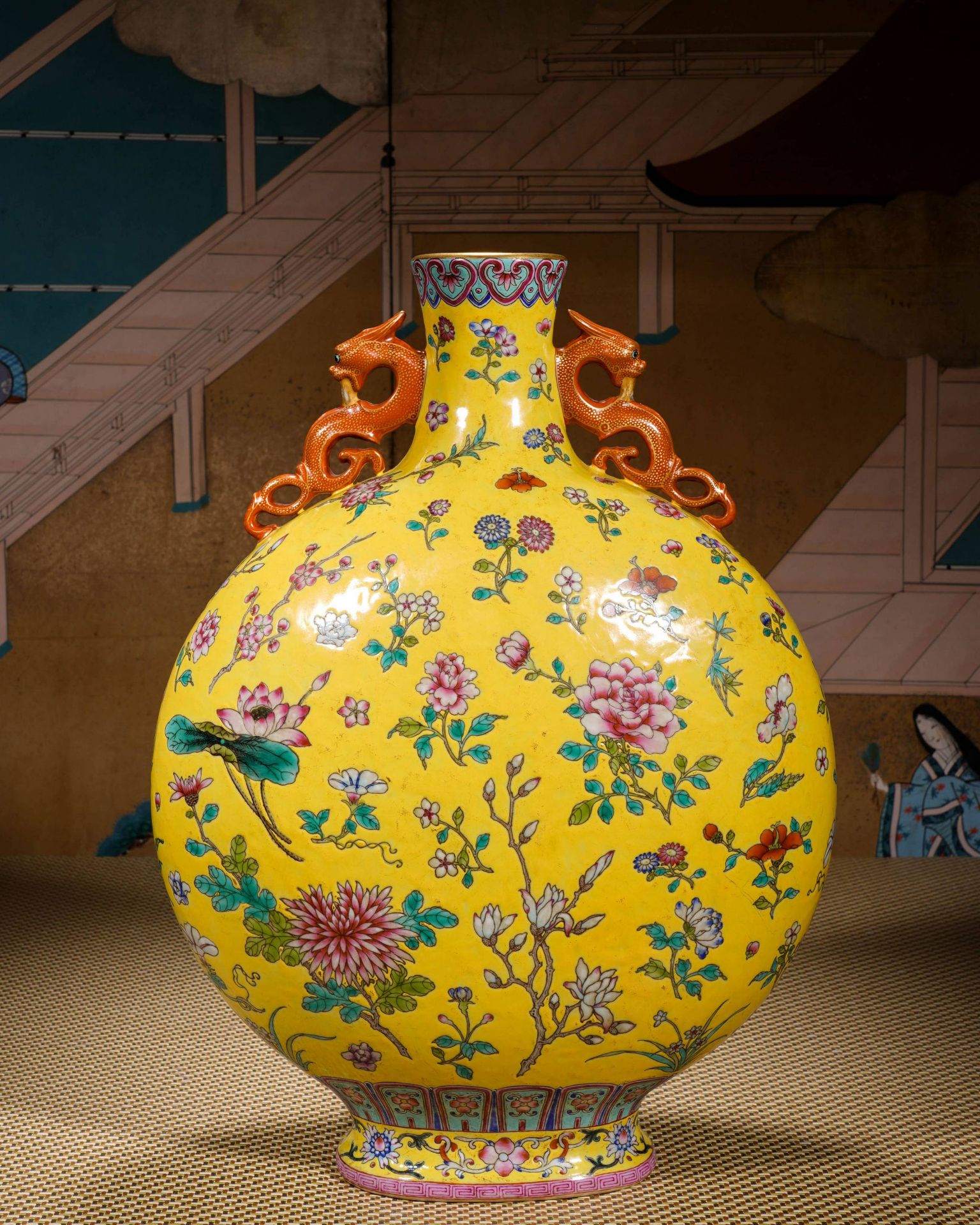 A Chinese Famille Rose Moon Flask - Image 2 of 13