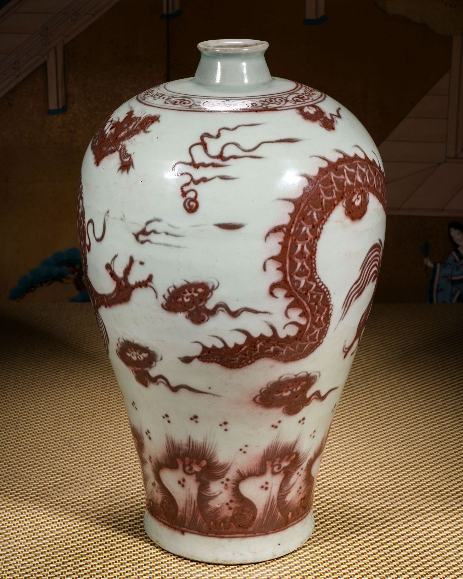 A Chinese Copper Red Dragon Vase Meiping - Image 10 of 13