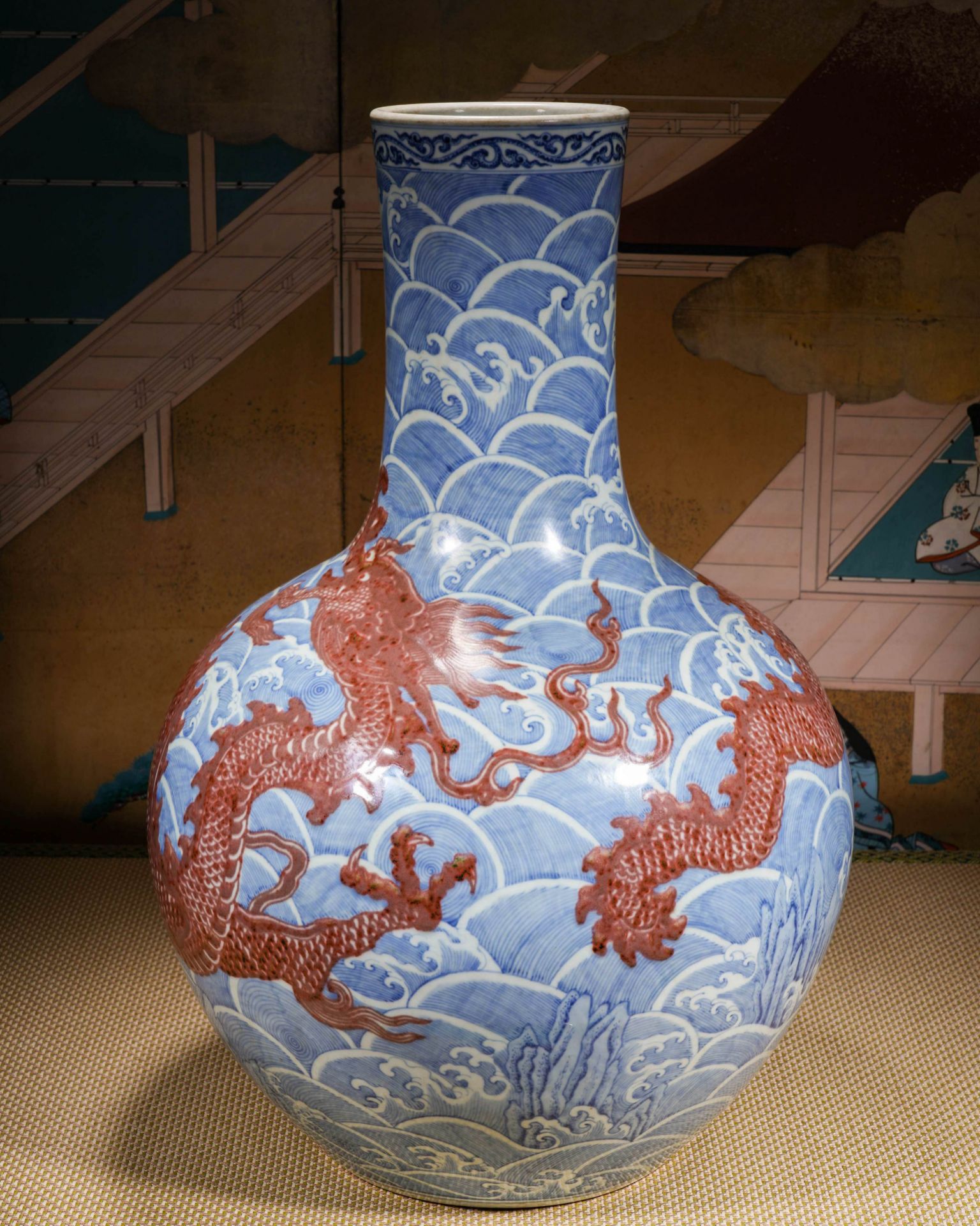 A Chinese Underglaze Blue and Copper Red Dragon Globular Vase - Image 11 of 13