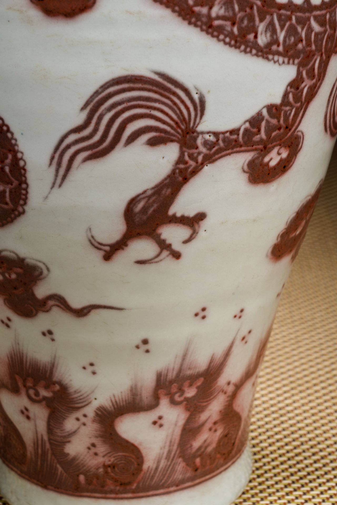 A Chinese Copper Red Dragon Vase Meiping - Image 9 of 13