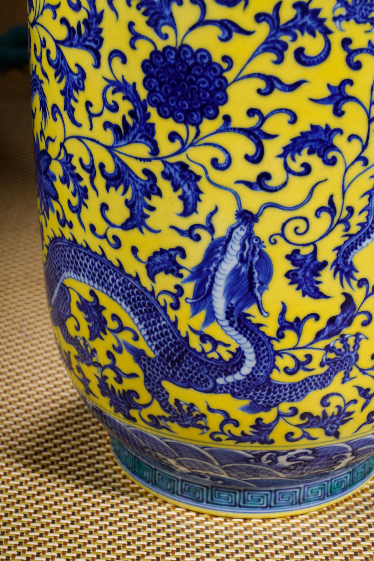 A Chinese Yellow Ground and Underglaze Blue Dragon Zun Vase - Image 5 of 13