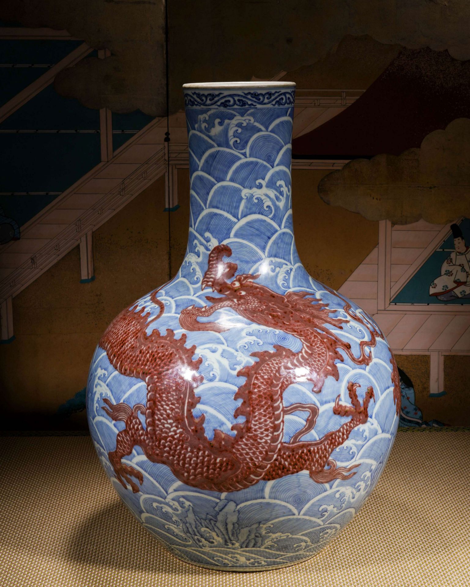 A Chinese Underglaze Blue and Copper Red Dragon Globular Vase - Image 2 of 13