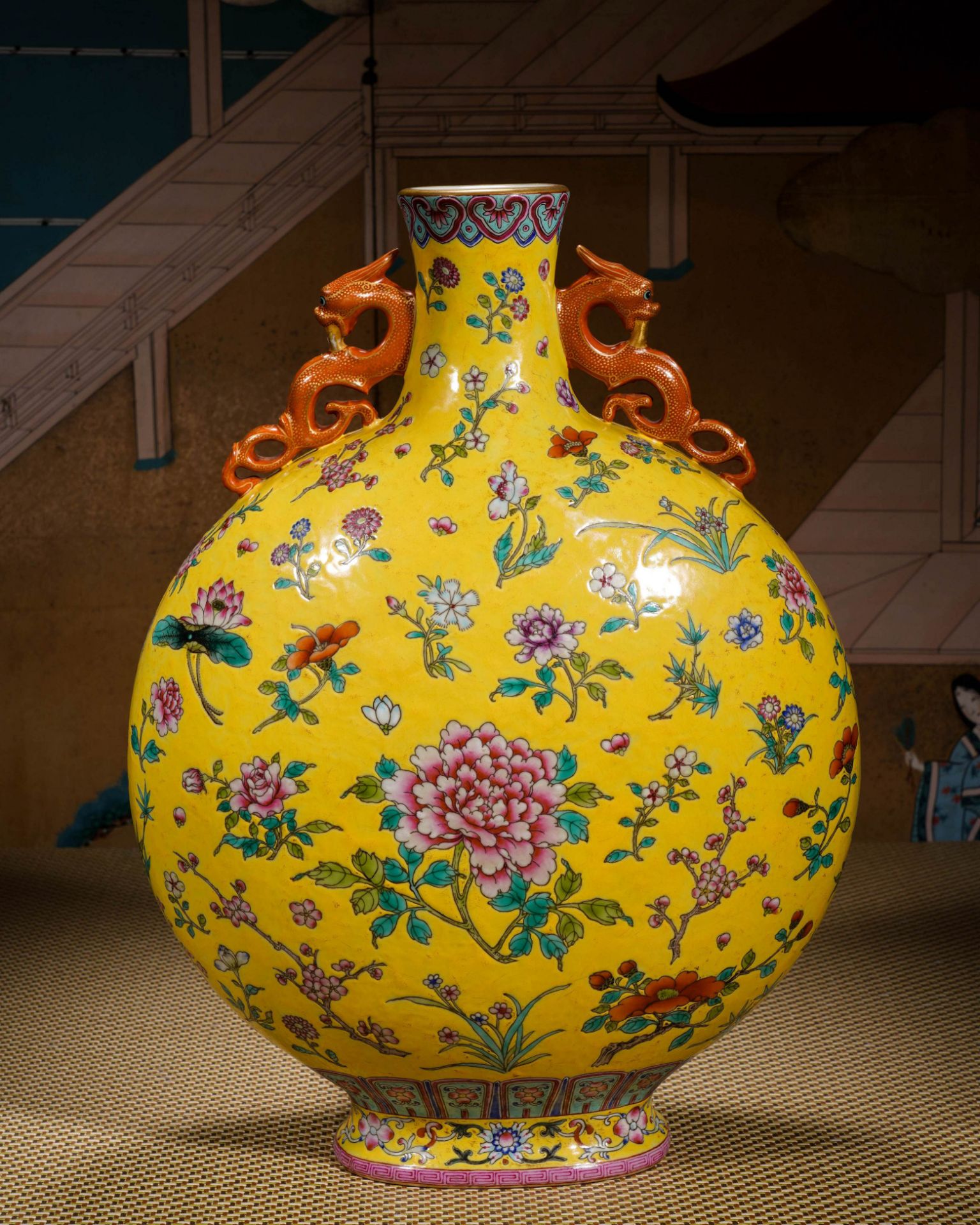 A Chinese Famille Rose Moon Flask - Image 8 of 13