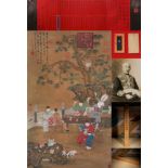 A Chinese Scroll Painting Signed Gu Hongzhong