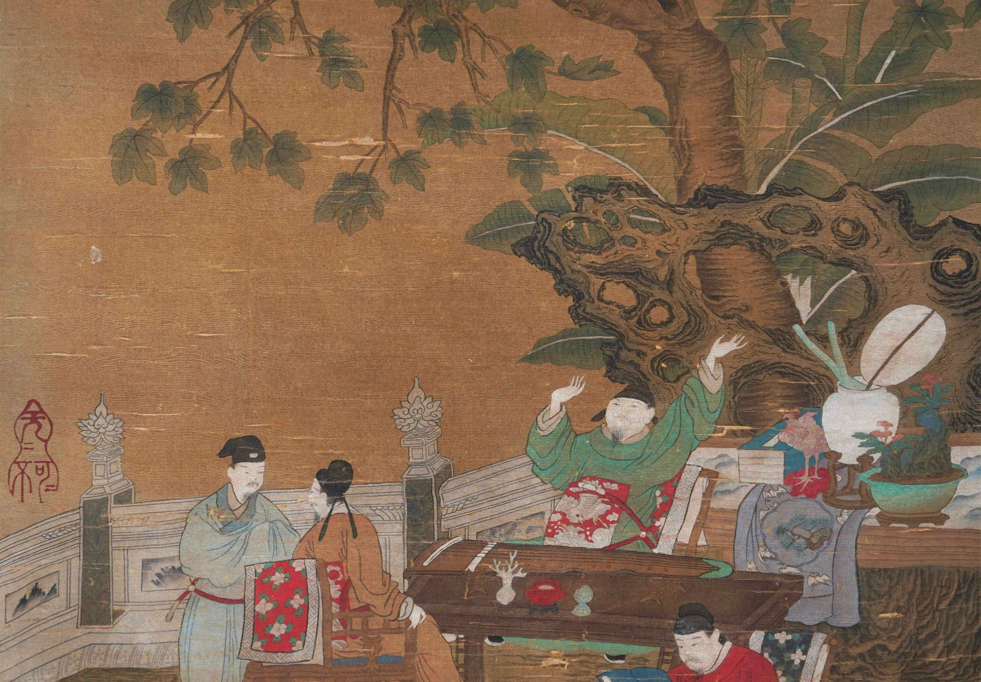 A Chinese Scroll Painting Signed Gu Hongzhong - Image 3 of 13