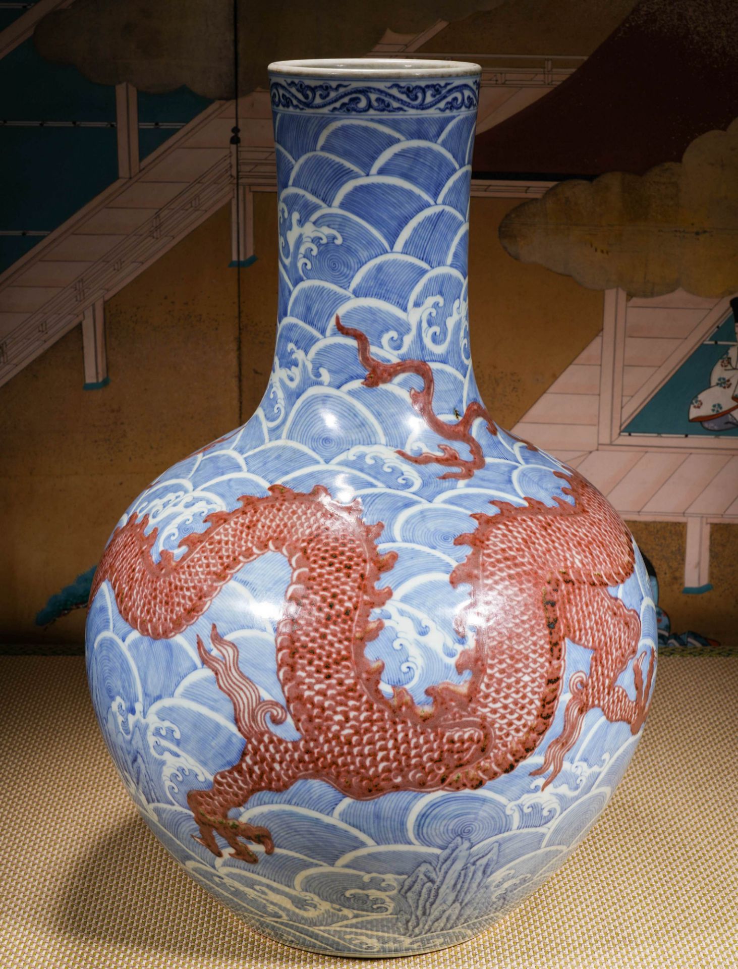 A Chinese Underglaze Blue and Copper Red Dragon Globular Vase - Image 10 of 13