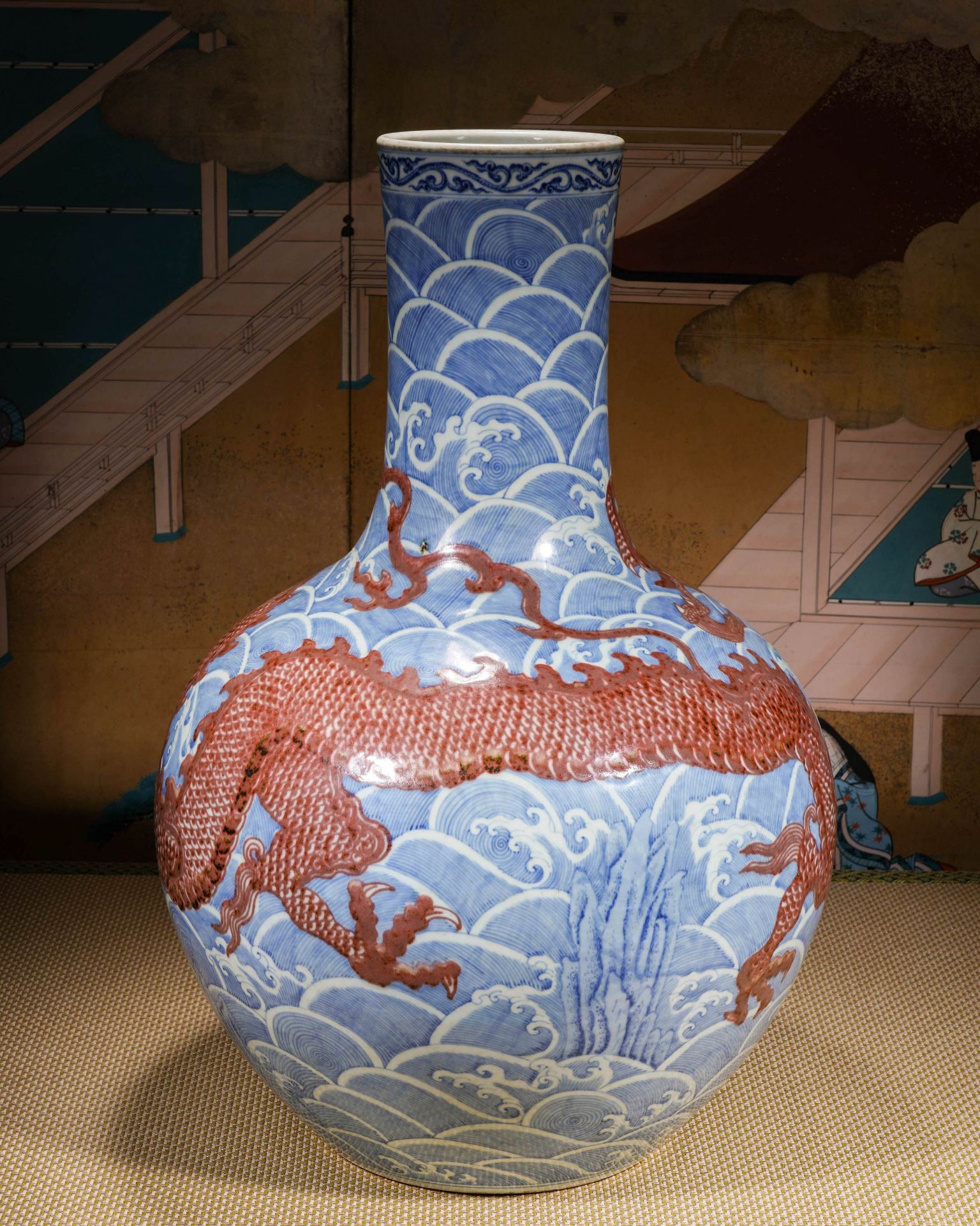 A Chinese Underglaze Blue and Copper Red Dragon Globular Vase - Image 8 of 13