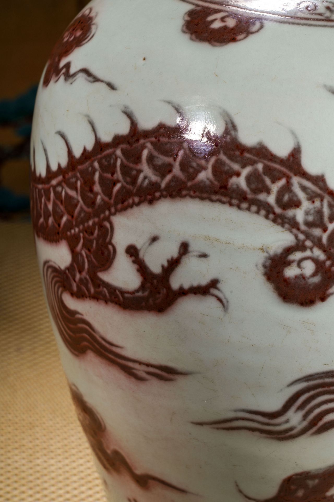 A Chinese Copper Red Dragon Vase Meiping - Image 7 of 13