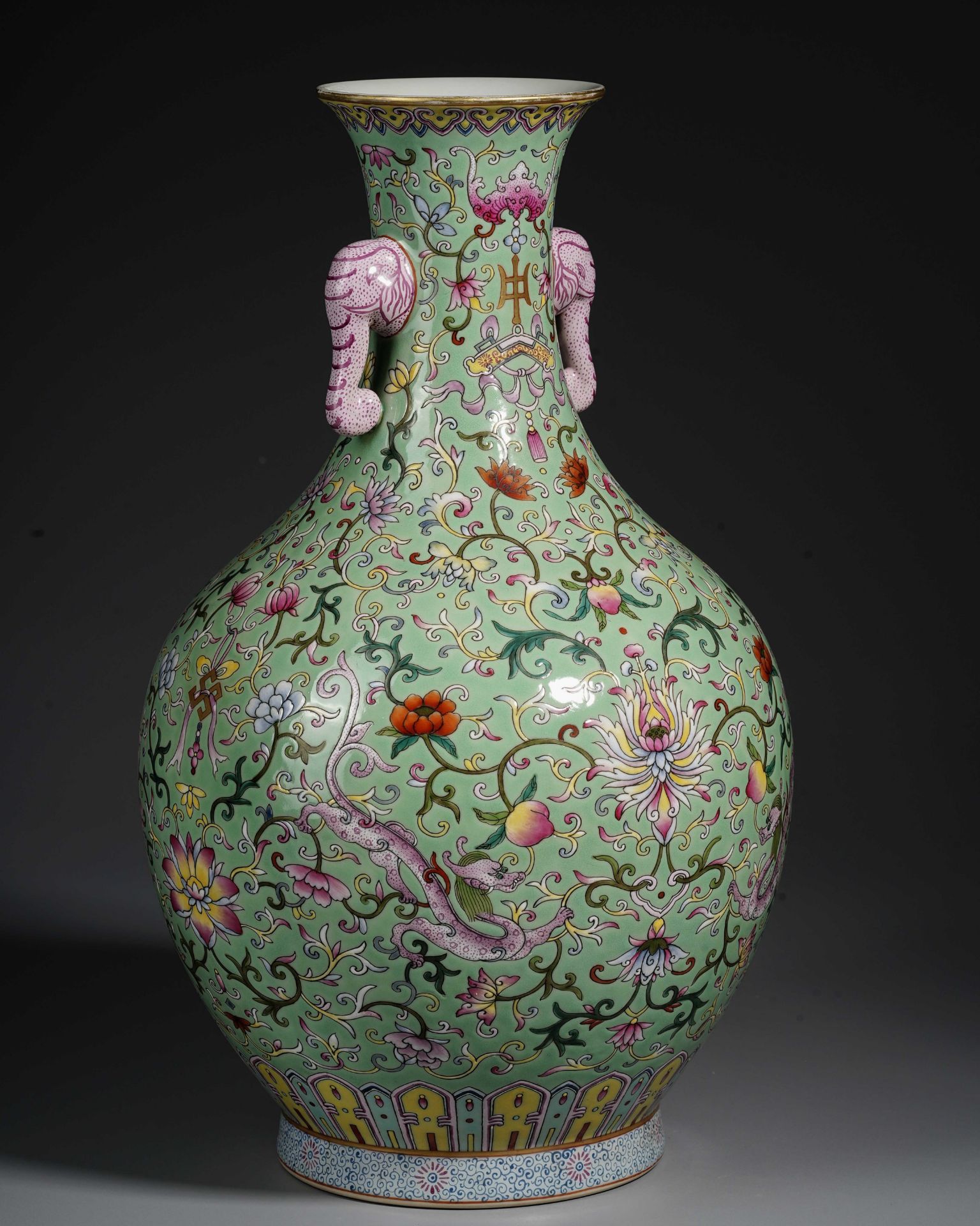 A Chinese Famille Rose Bottle Vase - Image 6 of 14