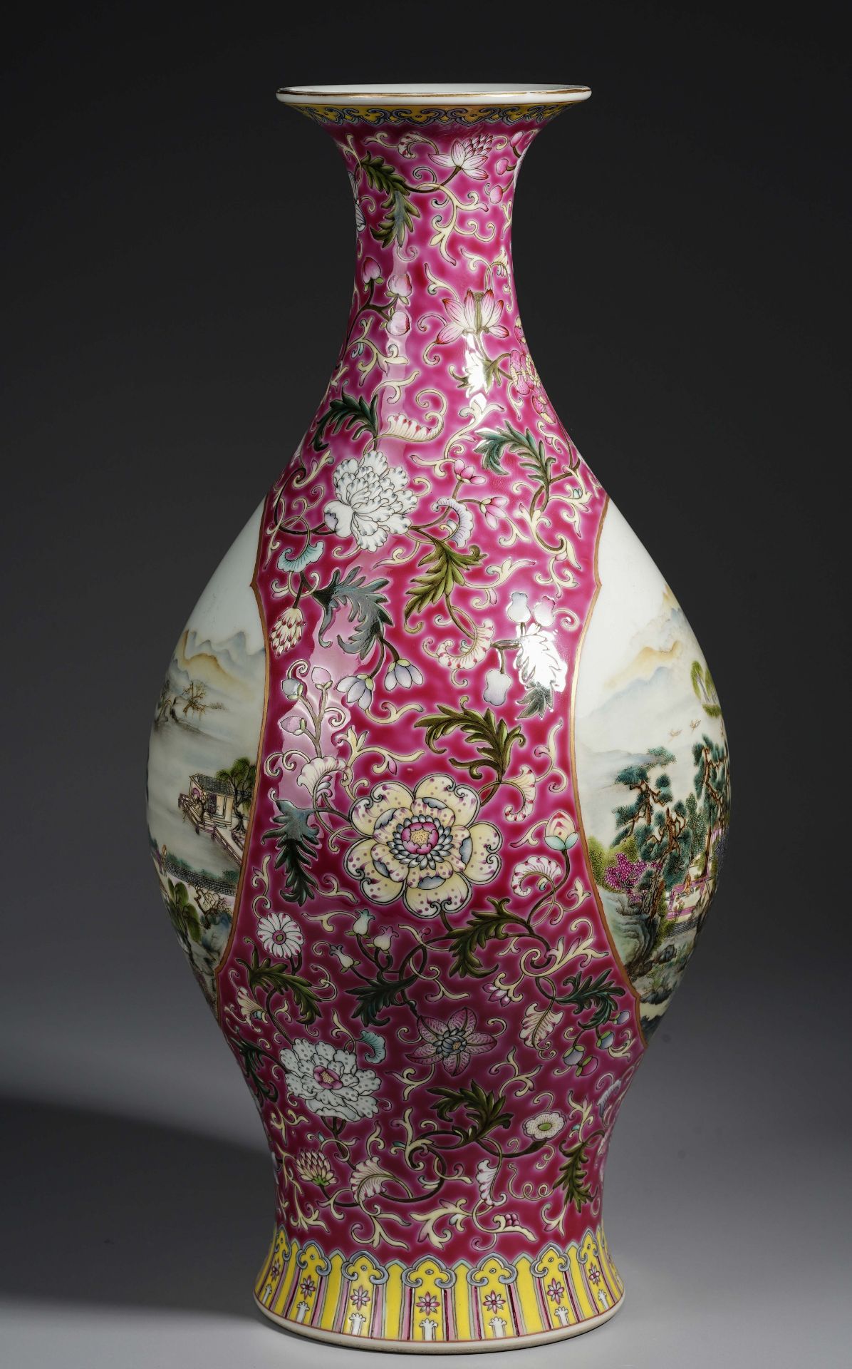 A Chinese Famille Rose Landscape Vase - Image 7 of 16
