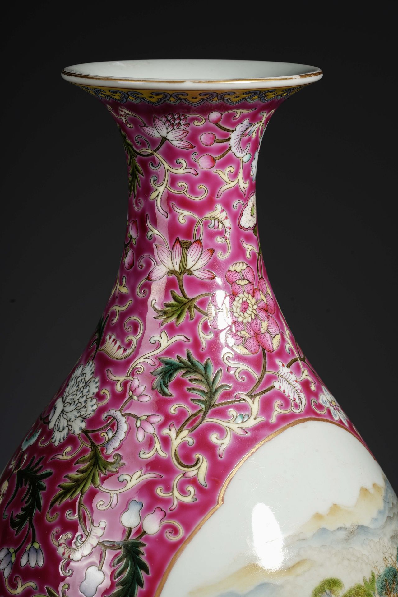A Chinese Famille Rose Landscape Vase - Image 6 of 16