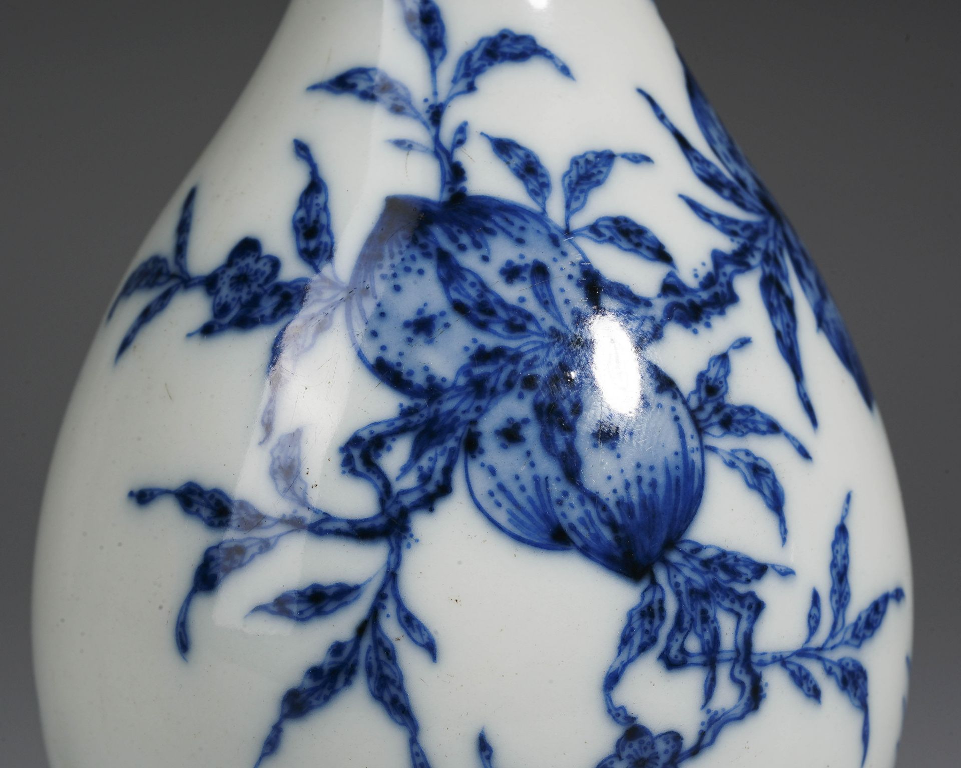 Pair Chinese Blue and White Olive Shape Vases - Image 6 of 13