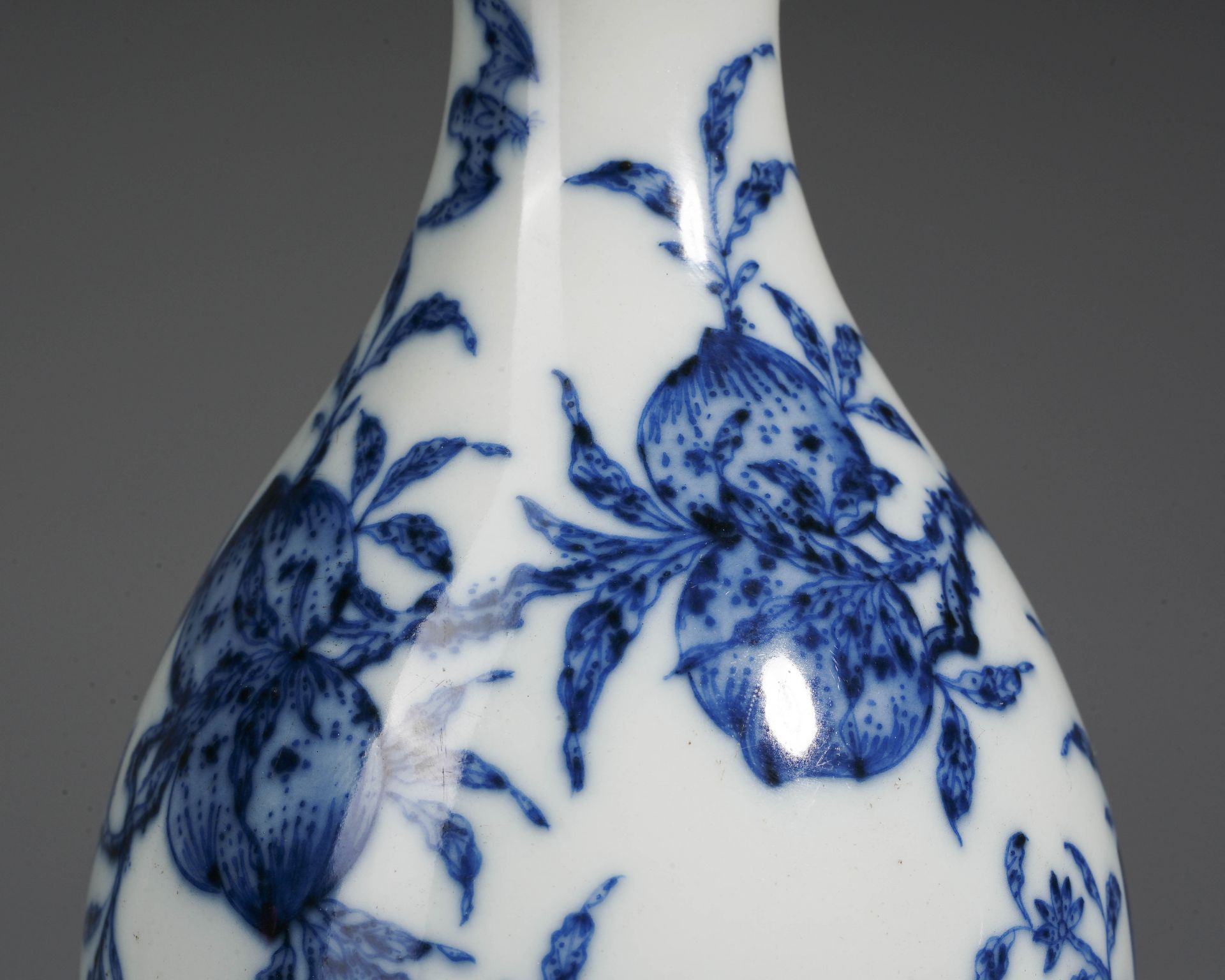 Pair Chinese Blue and White Olive Shape Vases - Image 5 of 13