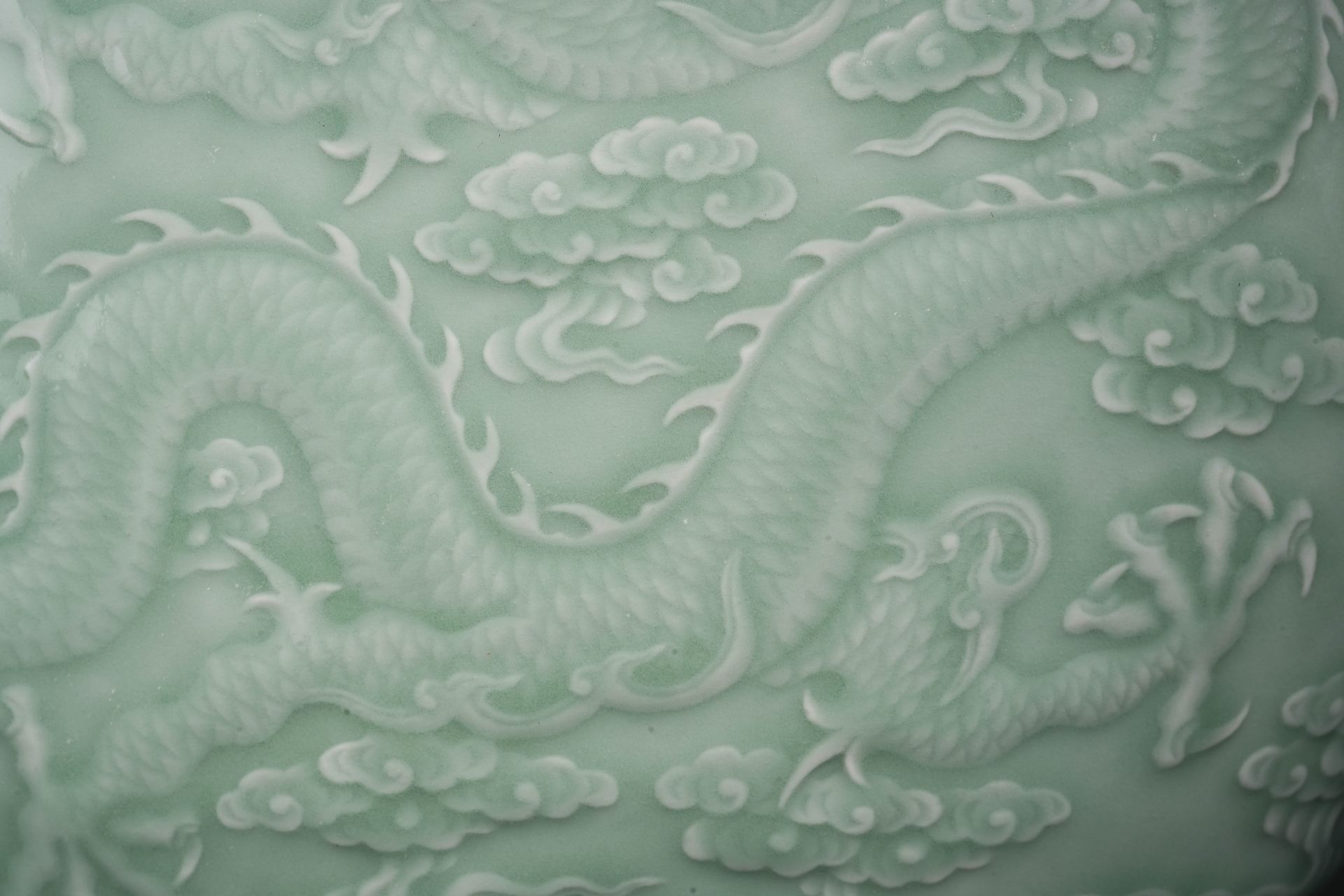 A Chinese Celadon Glaze Dragon Moon Flask - Image 5 of 14