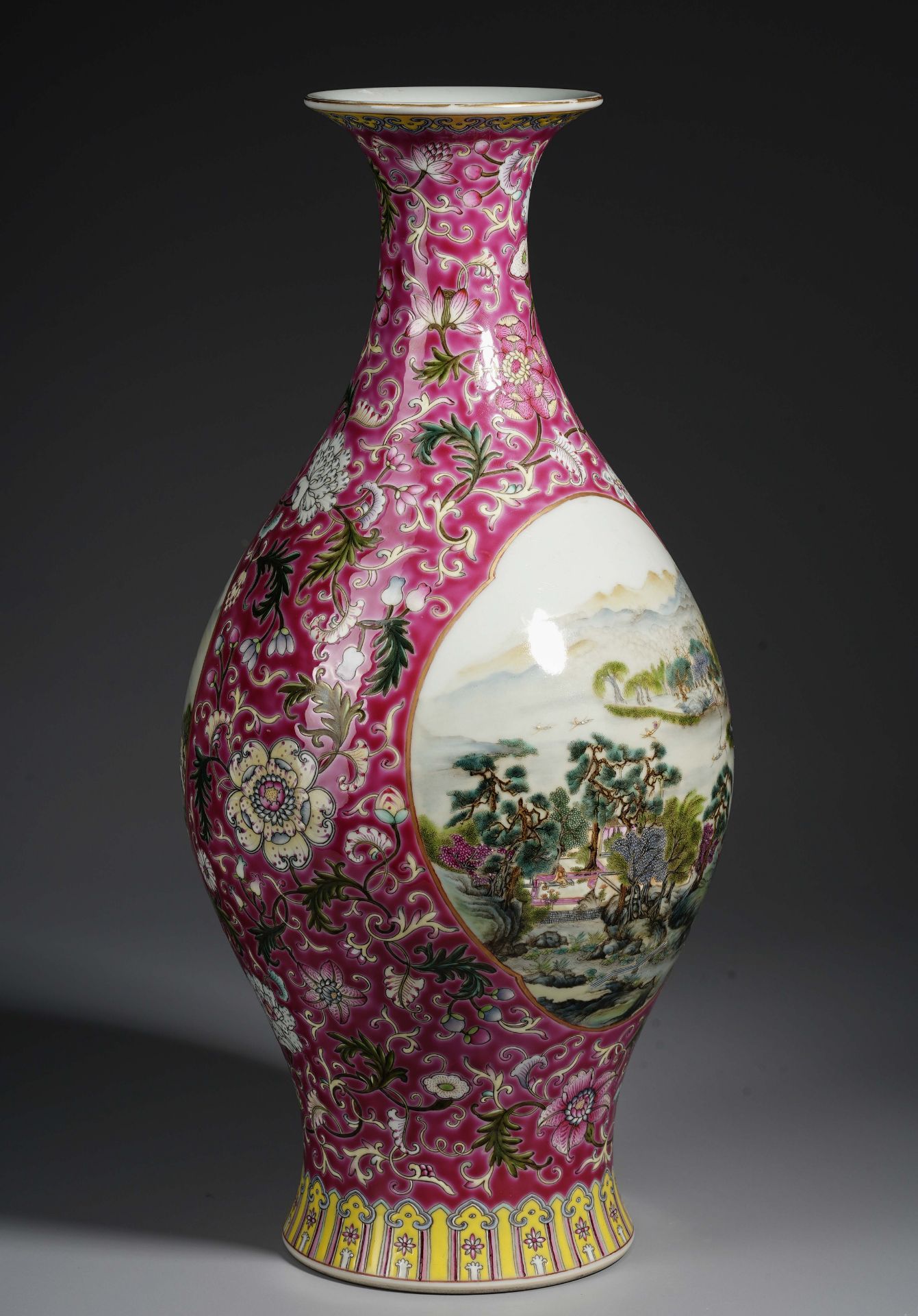 A Chinese Famille Rose Landscape Vase - Image 5 of 16