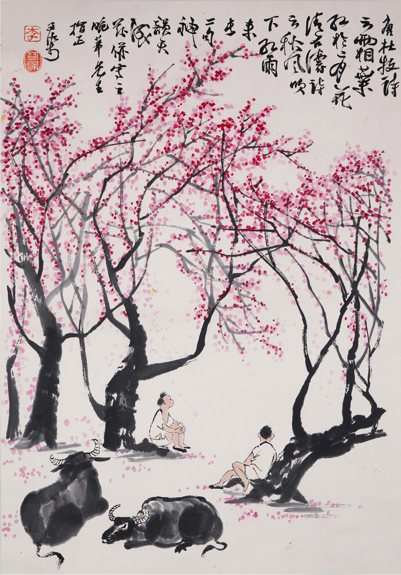 A Chinese Scroll Painting by Li Keran - Image 2 of 10