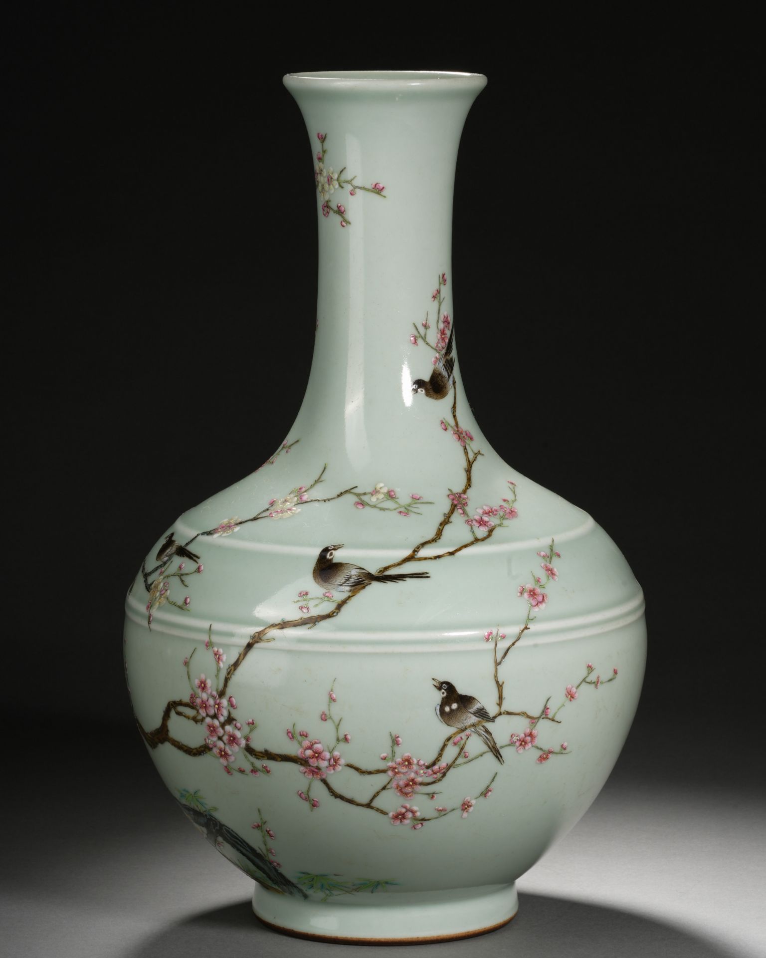 A Chinese Famille Rose Plum and Magpies Decorative Vase - Image 6 of 13