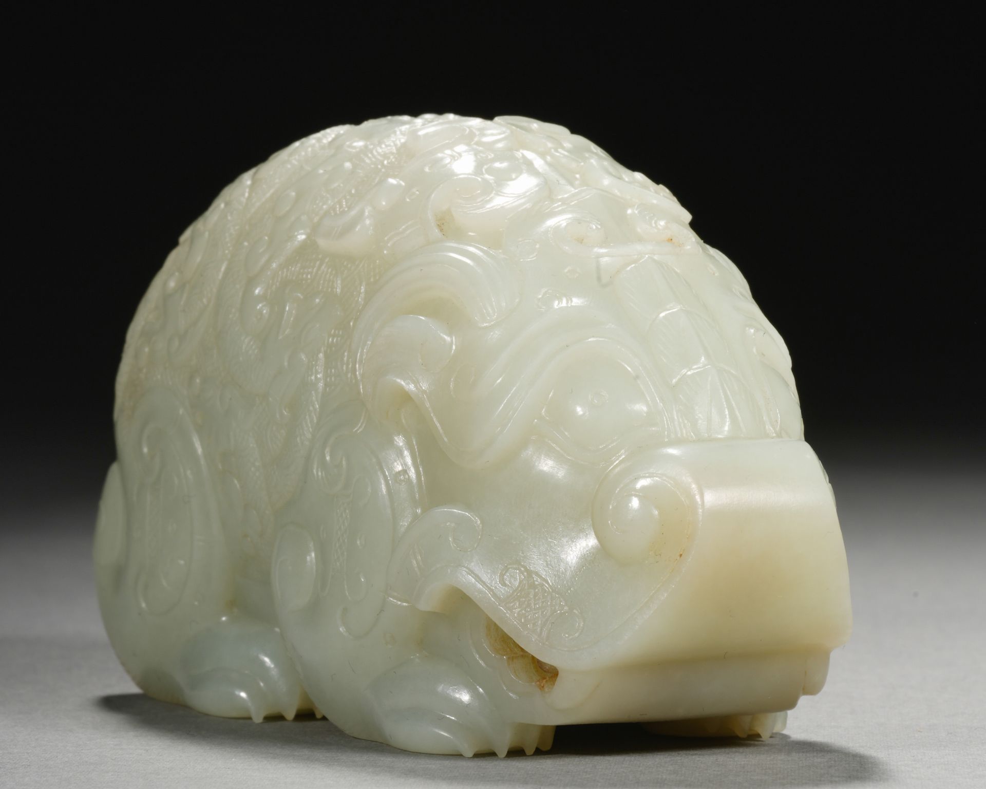 A Chinese Carved Jade Mythical Beast - Image 3 of 10