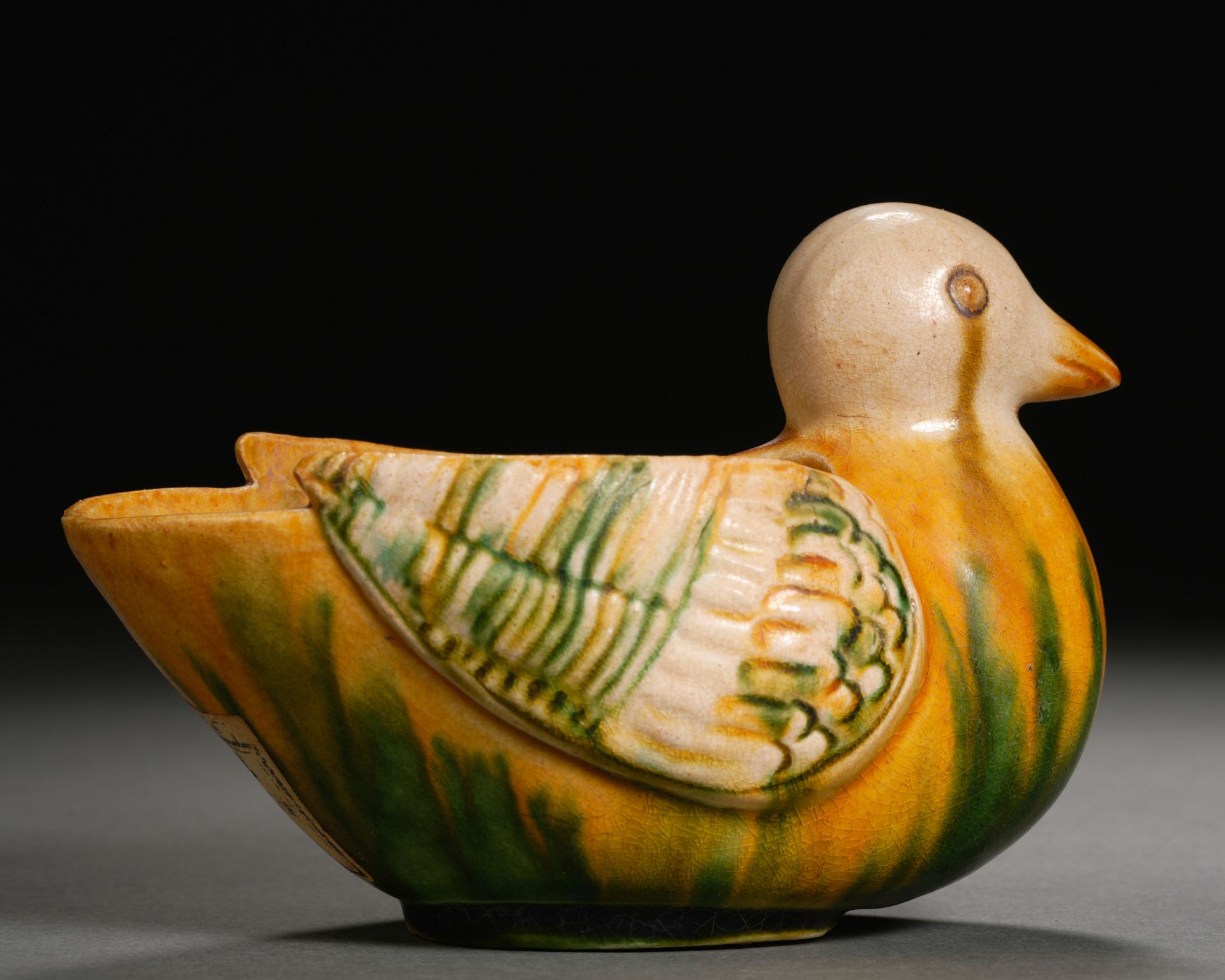 A Chinese Sancai Glaze Duck Shape Vessel - Bild 6 aus 10