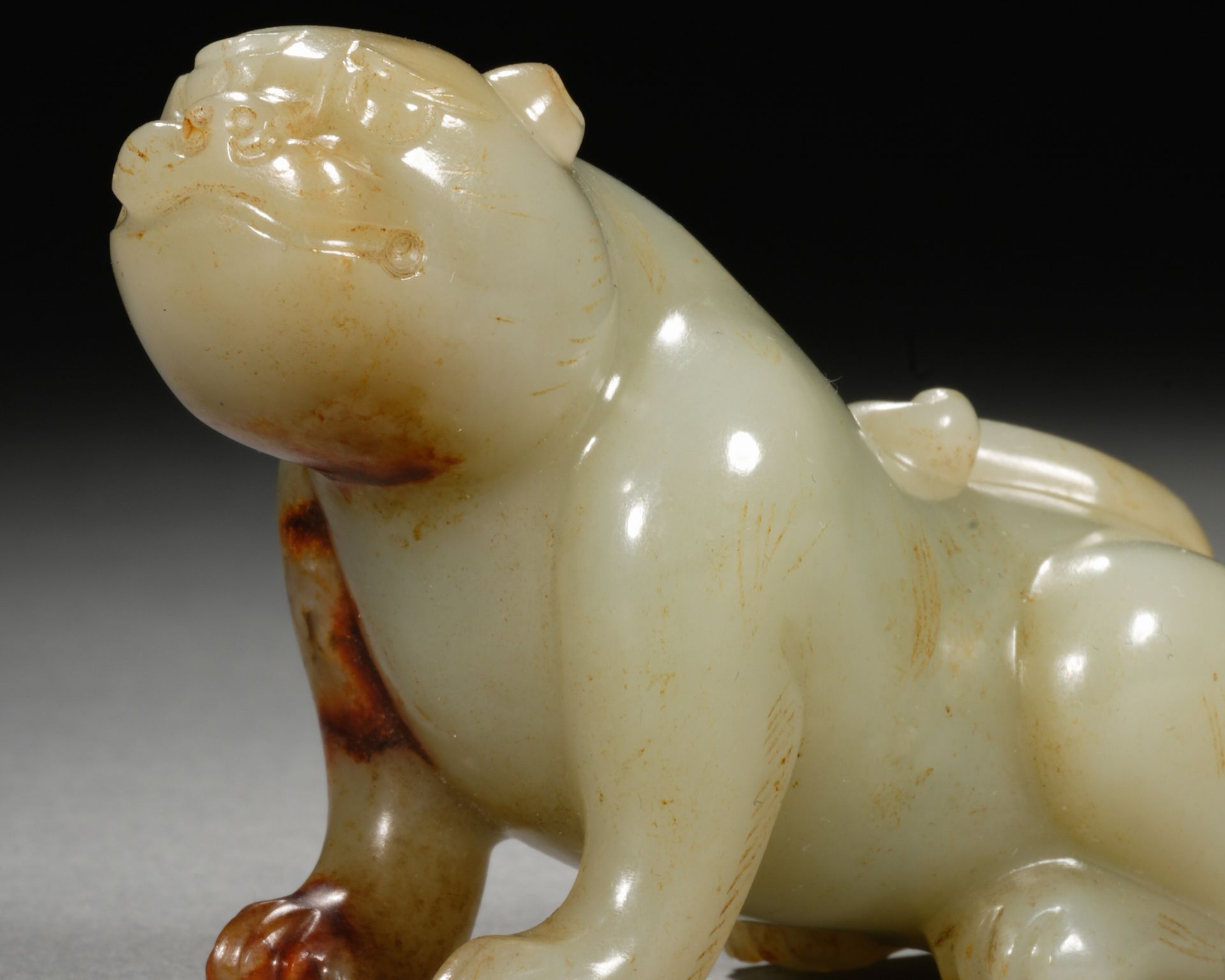 A Chinese Carved Jade Mythical Beast - Image 3 of 10