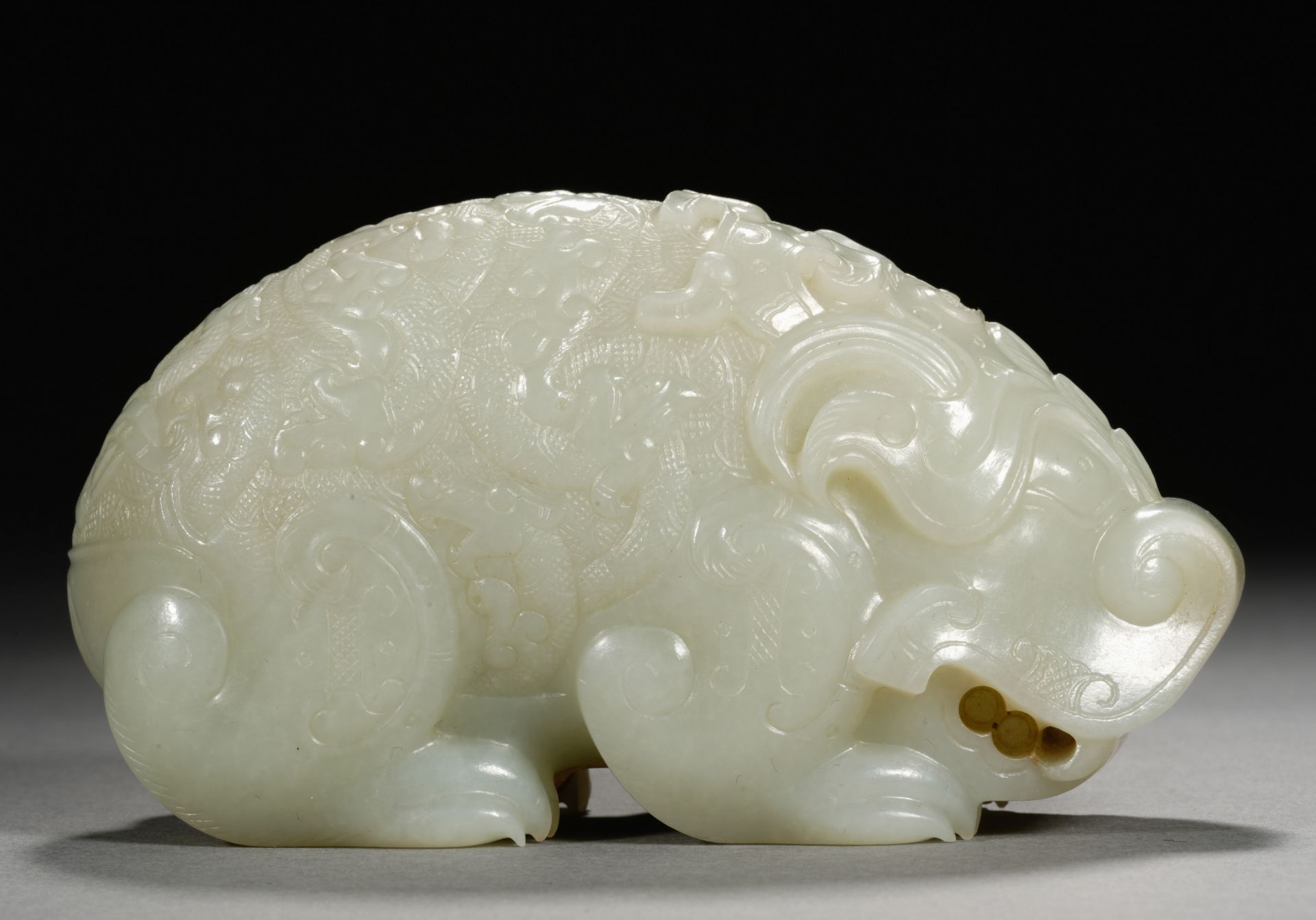 A Chinese Carved Jade Mythical Beast - Image 4 of 10