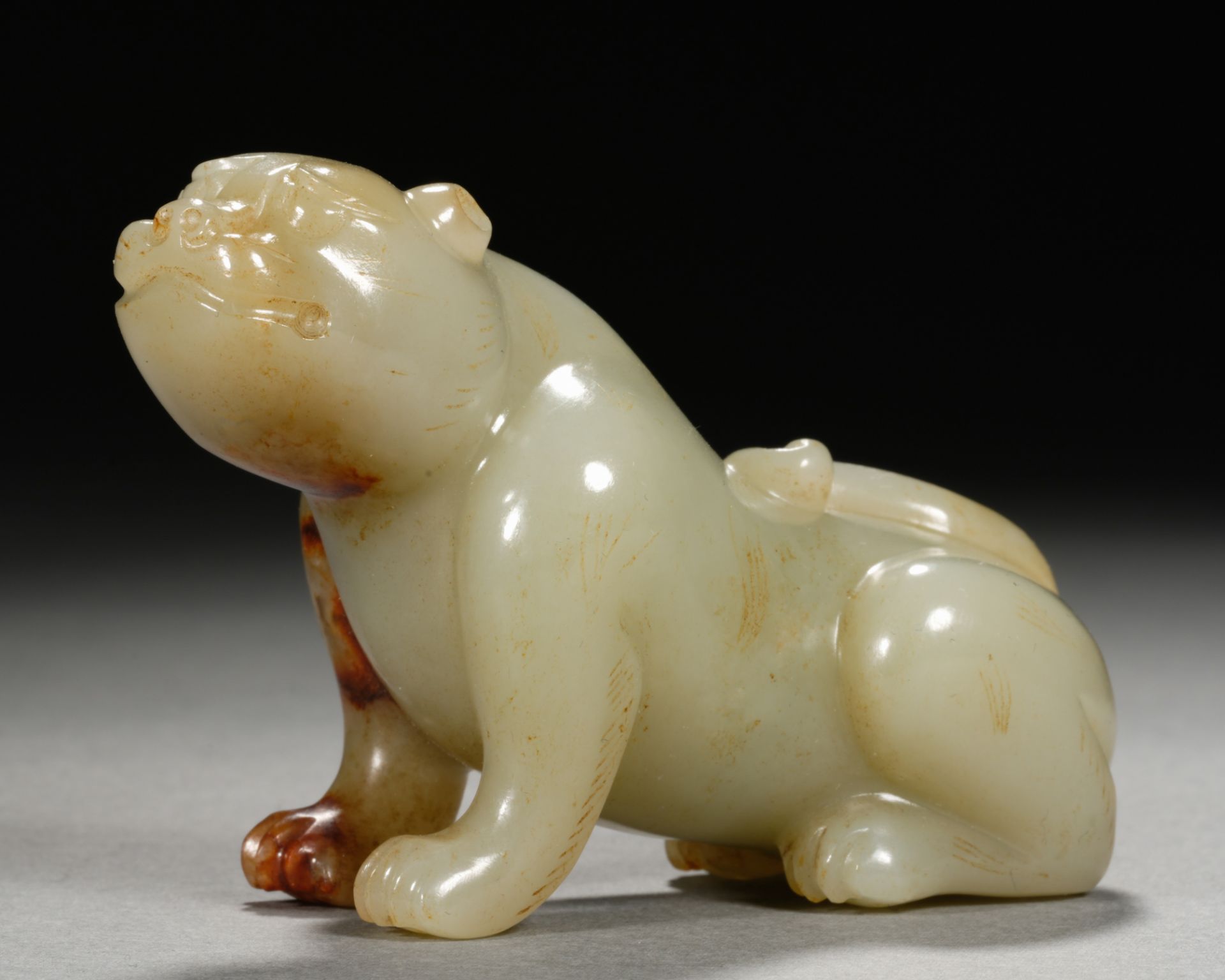 A Chinese Carved Jade Mythical Beast - Image 2 of 10