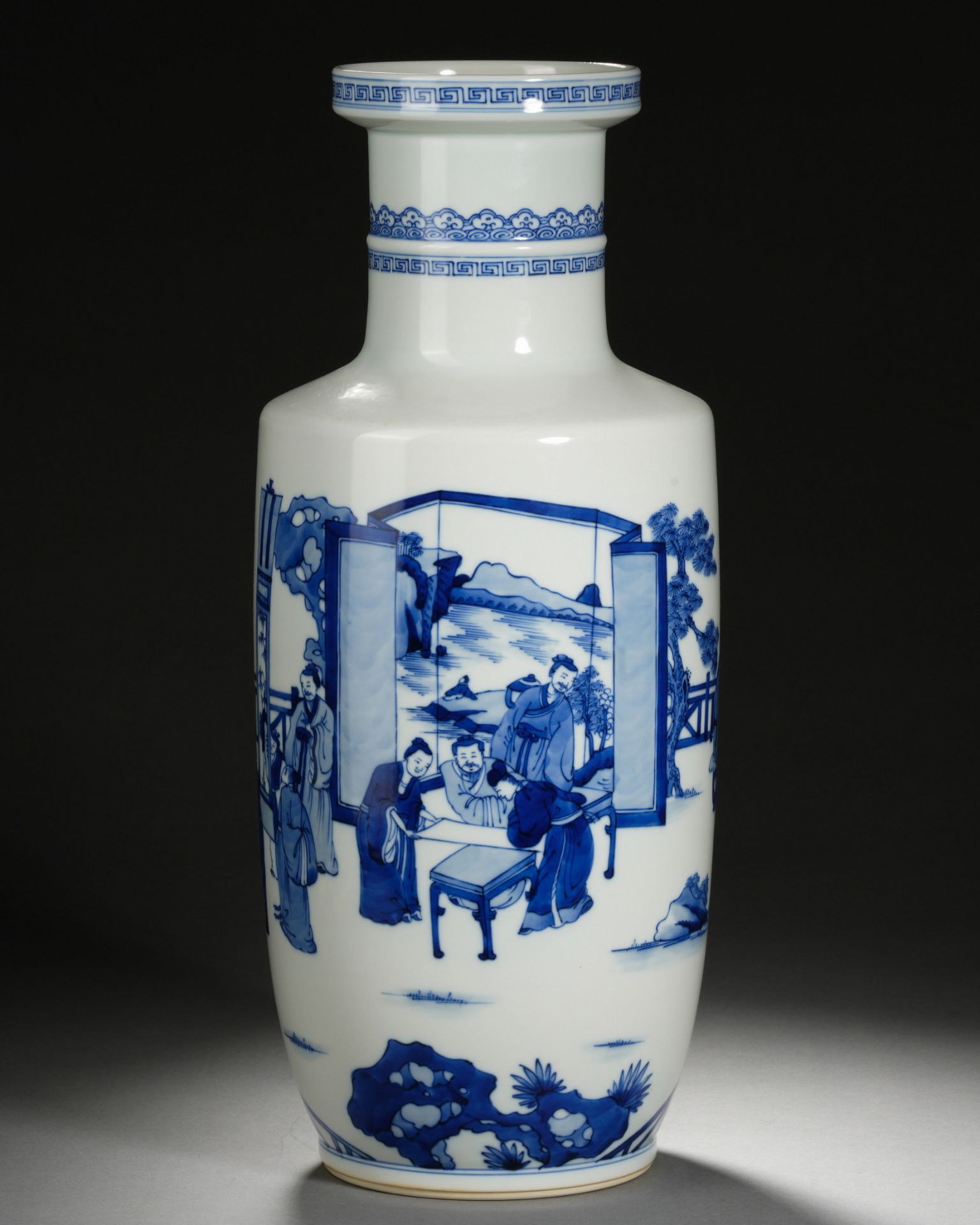 A Chinese Blue and White Figural Story Mallet Vase - Bild 2 aus 15