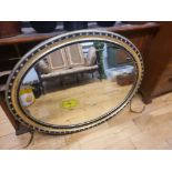 Very Large & Rare Ebonised and Silver Gilt Irish Waterford Oval Mirror