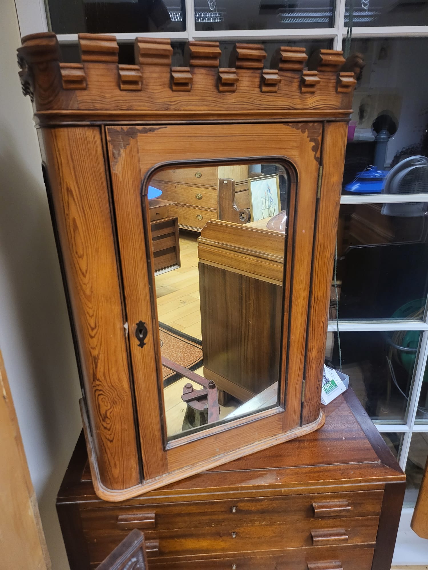 Lovely castellated Wall Hung Cabinet