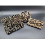 3 qty Copper Batik printing blocks