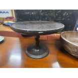 Wooden Cake Stand & Tribal Bowl - no reserve