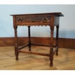 17th Century oak side table with single drawer.