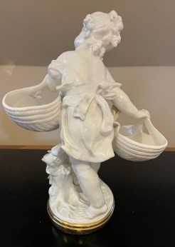 Large Moore Brothers Porcelain Cherub with Flowers - Image 3 of 6