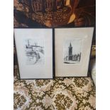 Two original etchings of St Andrews - 1926