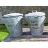 Pair of rare WW2 Egg Preserving Pails