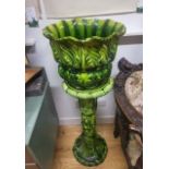 Stunning Majolica Jardiniere & Stand