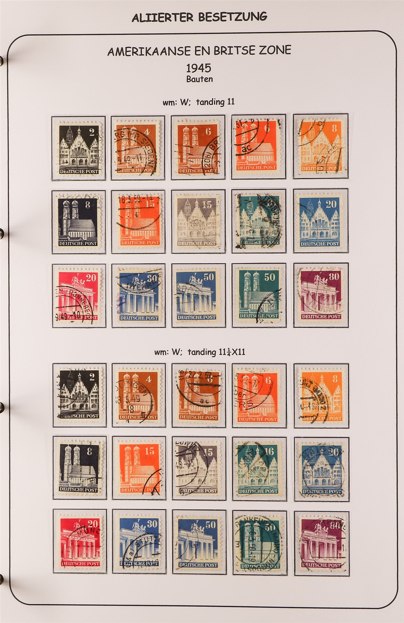 GERMAN ALLIED ZONES BRITISH & AMERICAN ZONE 1945-50 very fine used collection (plus some mint or - Image 8 of 27