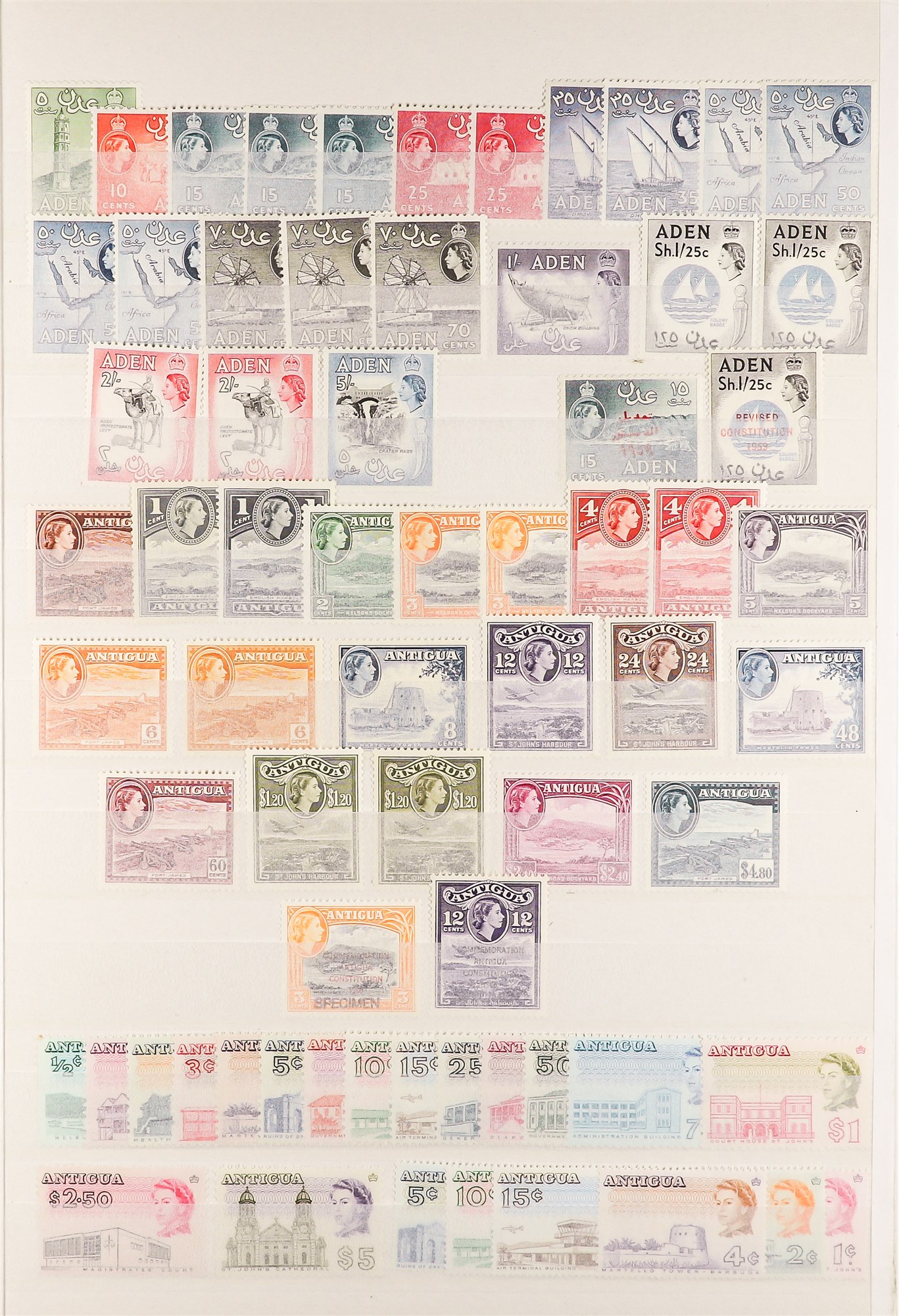 COLLECTIONS & ACCUMULATIONS COMMONWEALTH - QEII NEVER HINGED OR FINE MINT COLLECTION incl. Aden